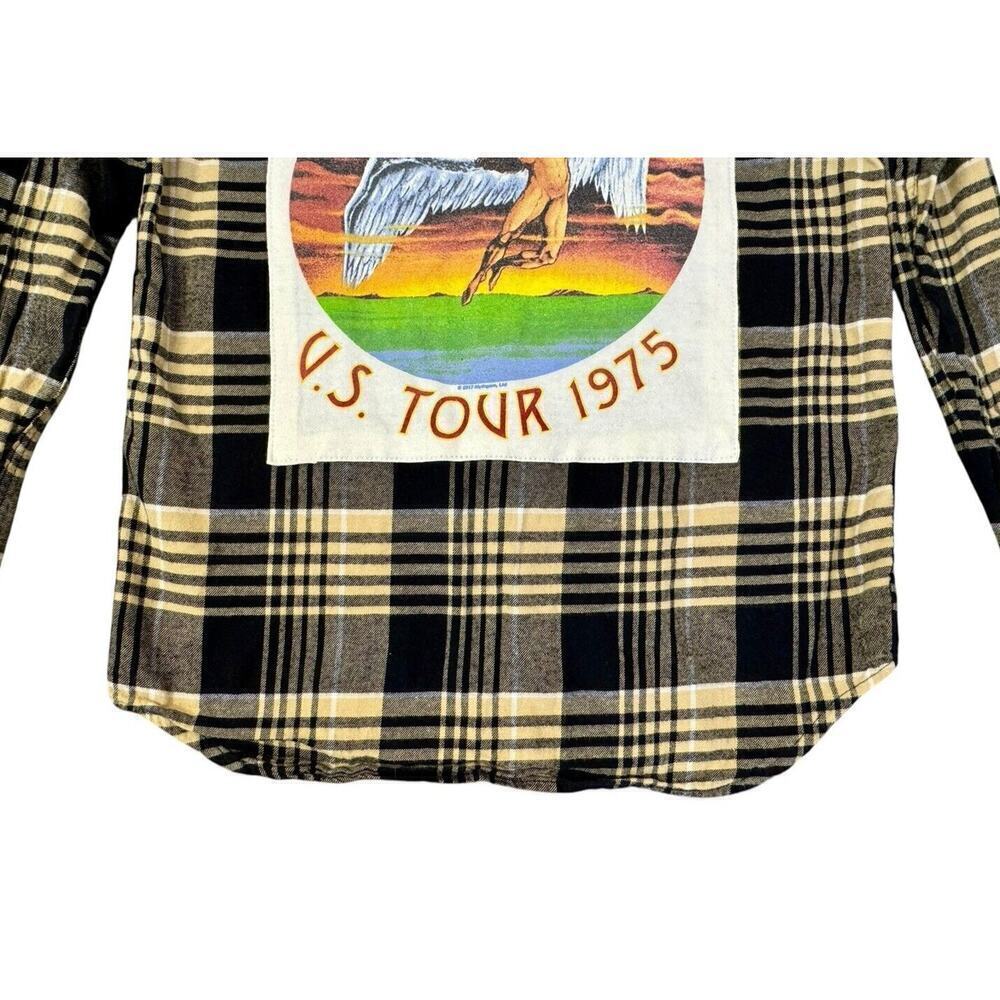 LED ZEPPELIN 70s Rock Retro Vintage Upcycled Plaid Flannel Kids Shirt Sz 10/12 - Picture 8 of 11